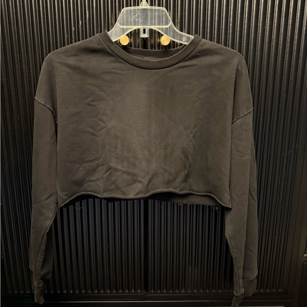 Naked Wardrobe Black Cropped Sweatshirt